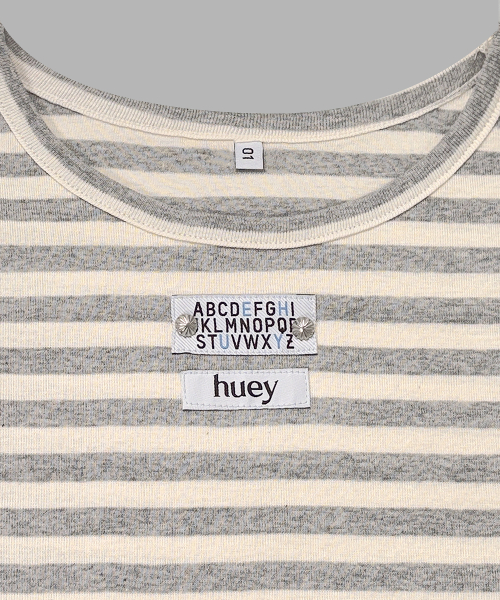 Stripe Border Tee Light Grey