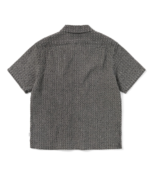 Damaged Denim Zip S/S Shirt Grey