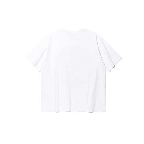Side Chest Man Printing T-Shirts (White)