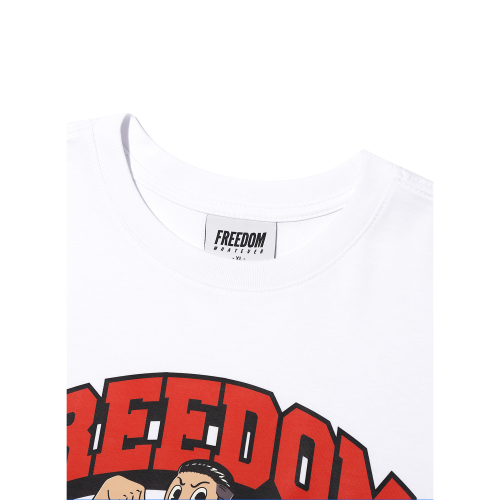 Side Chest Man Printing T-Shirts (White)