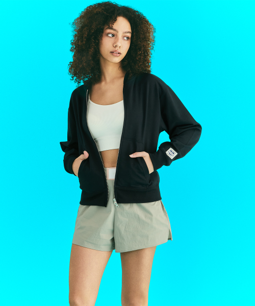 Vintage Label Zip-up Hoodie Navy
