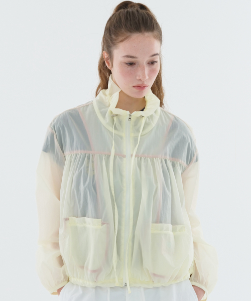 Прозрачная ветровка со сборками NOI1599 (Lemon)