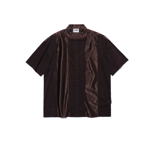 Сплит рубашка с коротким рукавом Brown