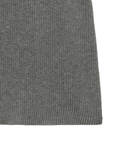 Ribbed Zip-Up Half Knit (Gray) thumbnail 6