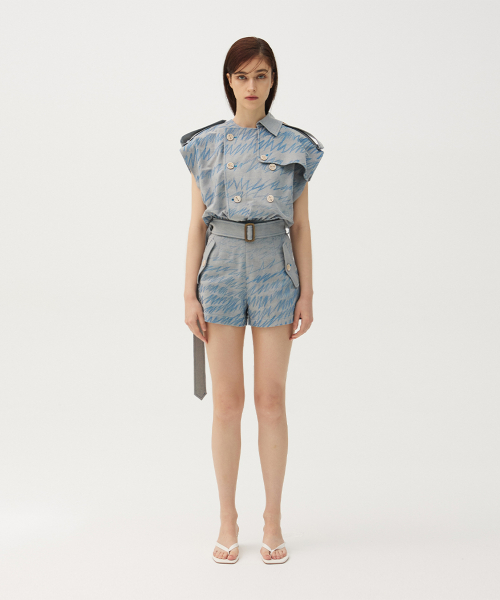 Denim stitch jumpsuit