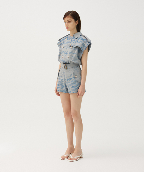 Denim stitch jumpsuit