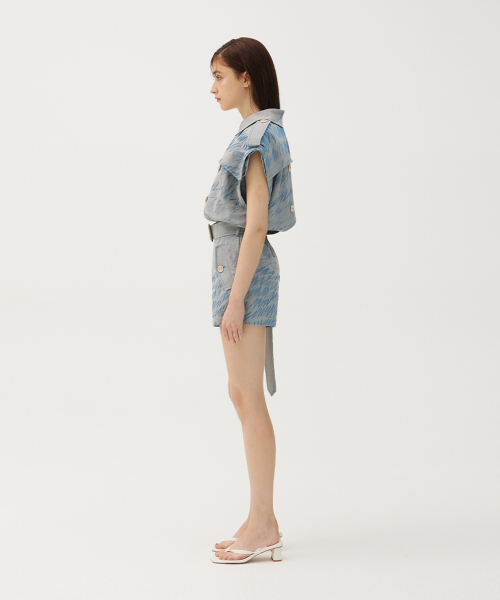 Denim stitch jumpsuit