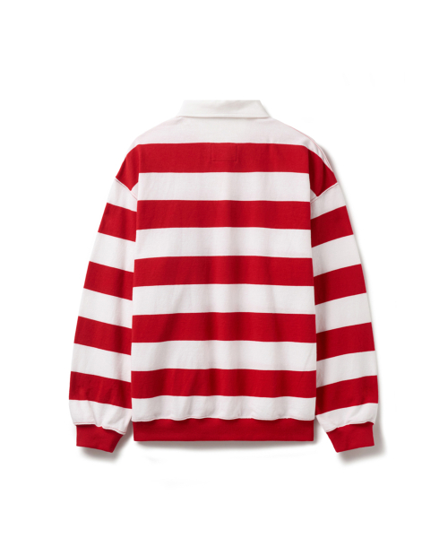 Oxford Collar Stripe T-Shirt Red