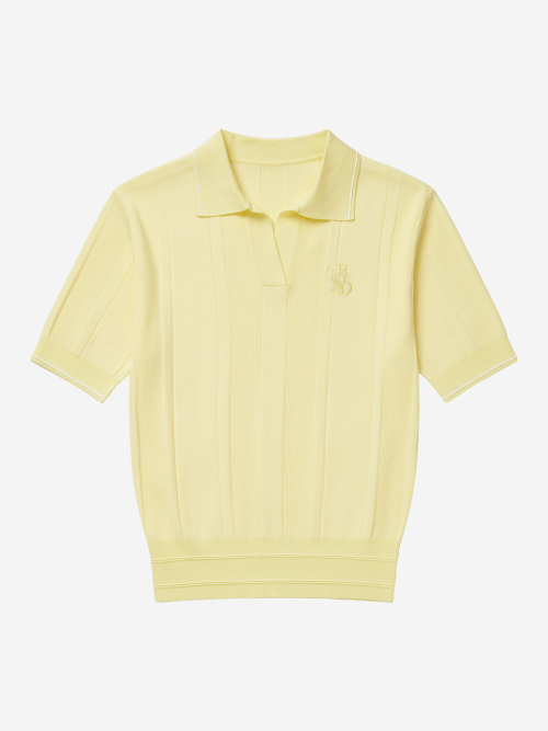 Фирменный NEW трикотажный поло-джемпер косами YELLOW