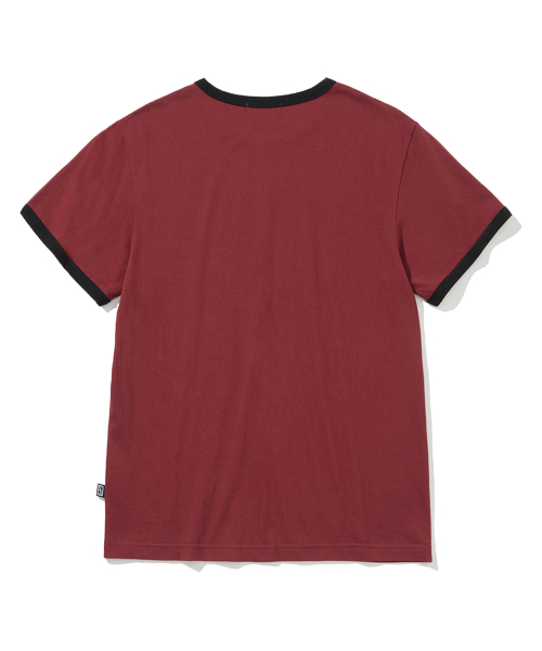 Dagger Tribal 3 Star Regular Fit Ringer T-Shirts - Red
