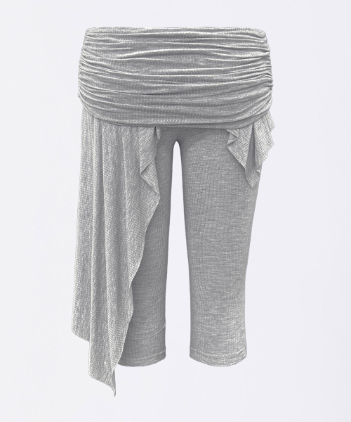 Asymmetric Skirt Leggings Melange Gray