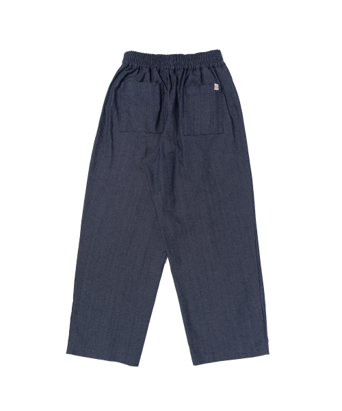 Non-fade широкие брюки на резинке (Blue)