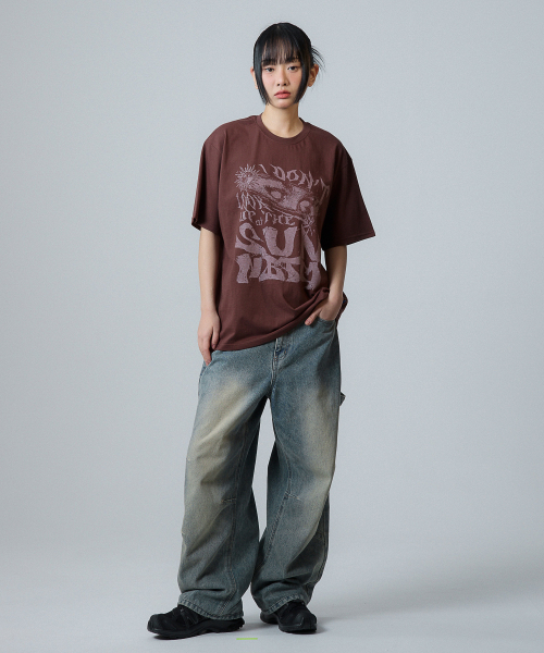 SUN ARTWORK TEE_brown