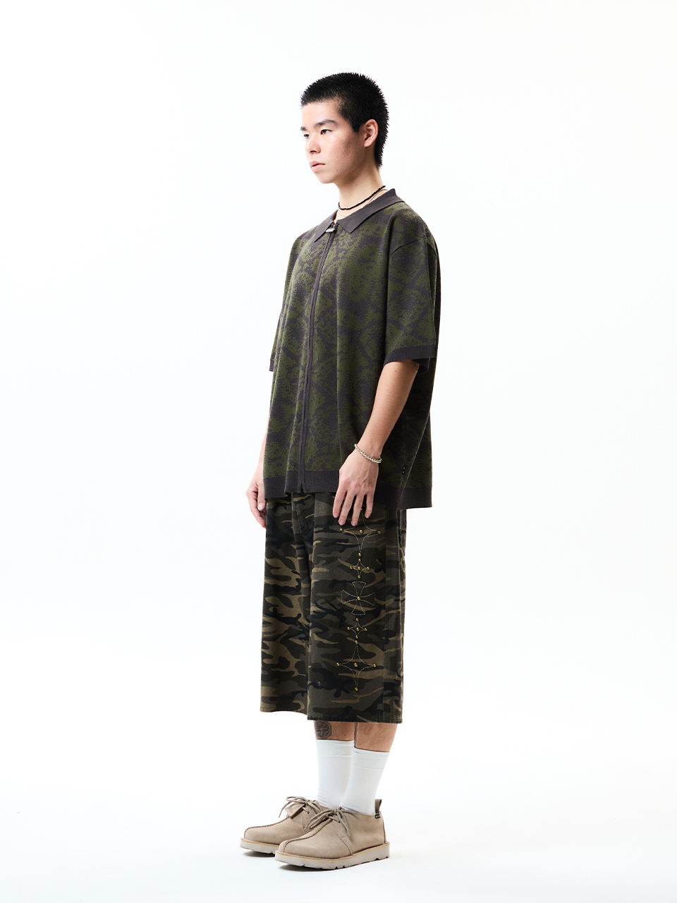 [CRITIC] PYTHON KNIT ZIP UP / 追跡付 MUSINSA公式 | CRITIC PYTHON KNIT ZIP UP KHAKI