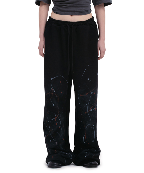 FEATHER PAINTING PANTS [BLACK]