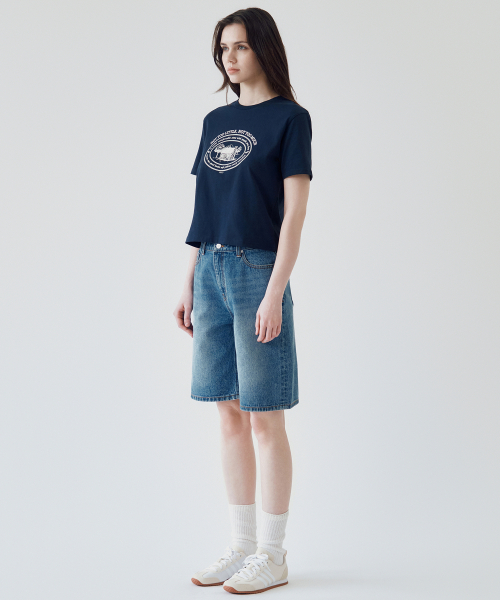 Бермуды деним M34 washed blue