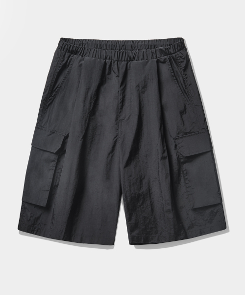 VLAD WATERPROOF WIDE BERMUDA CARGO PANTS_BLACK
