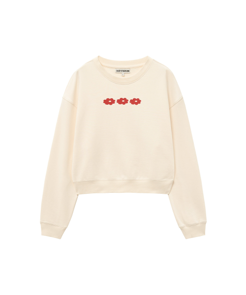 TRIPLETS CROP SWEATSHIRT cream