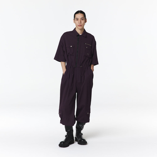 Полукомбинезон унисекс с коротким рукавом (Dark Purple)_5LD2913