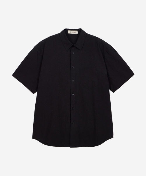 BASIC STANDARD FIT POCKET SHORT-SLEEVED SHIRT BLACK