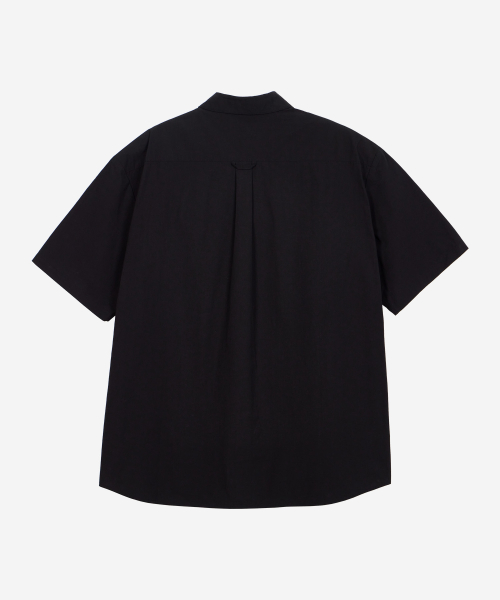 BASIC STANDARD FIT POCKET SHORT-SLEEVED SHIRT BLACK