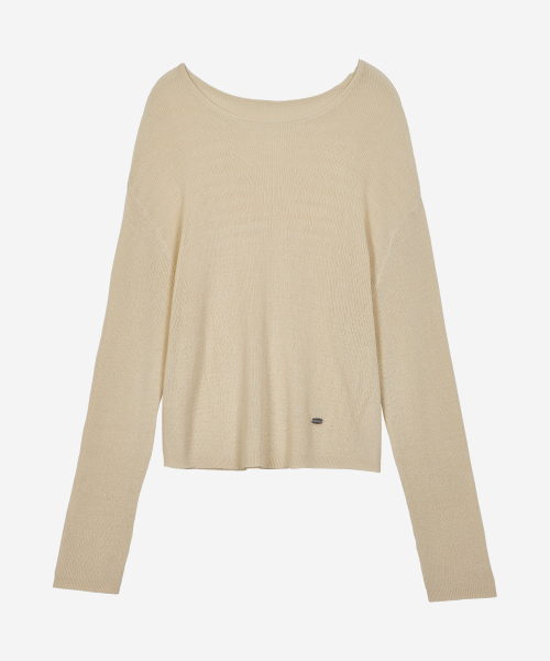 SEE-THROUGH LOOSE FIT KNIT BEIGE