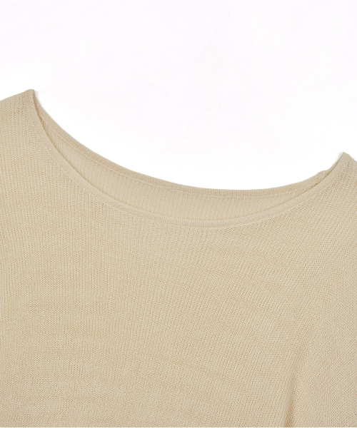 SEE-THROUGH LOOSE FIT KNIT BEIGE
