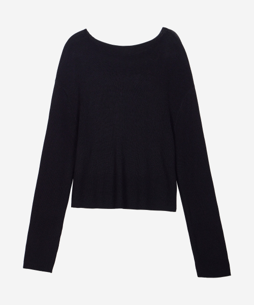 SEE-THROUGH LOOSE FIT KNIT BLACK