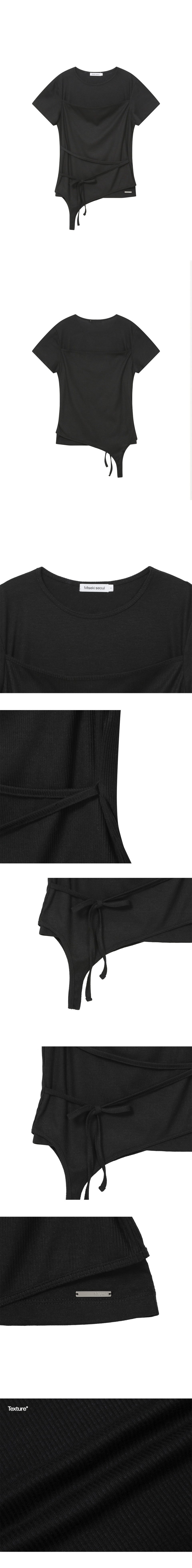 ★Miseki SEOUL★ String layered knit top【送料込/関税込】 MUSINSA | MISEKI SEOUL String layered knit top BLACK