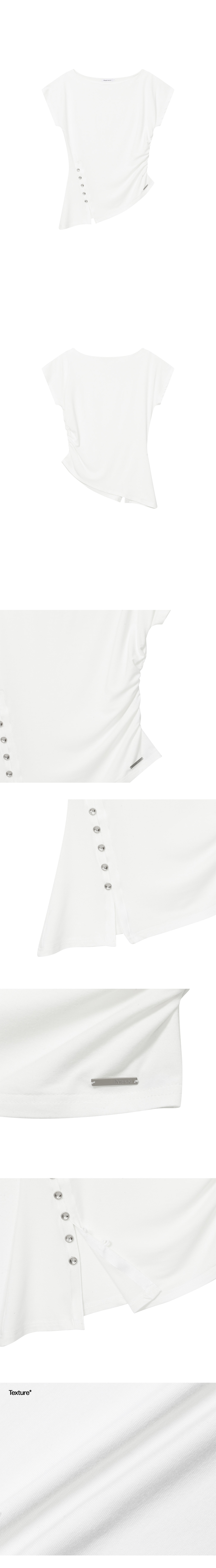 MUSINSA公式 | MISEKI SEOUL Side shirring slit top WHITE