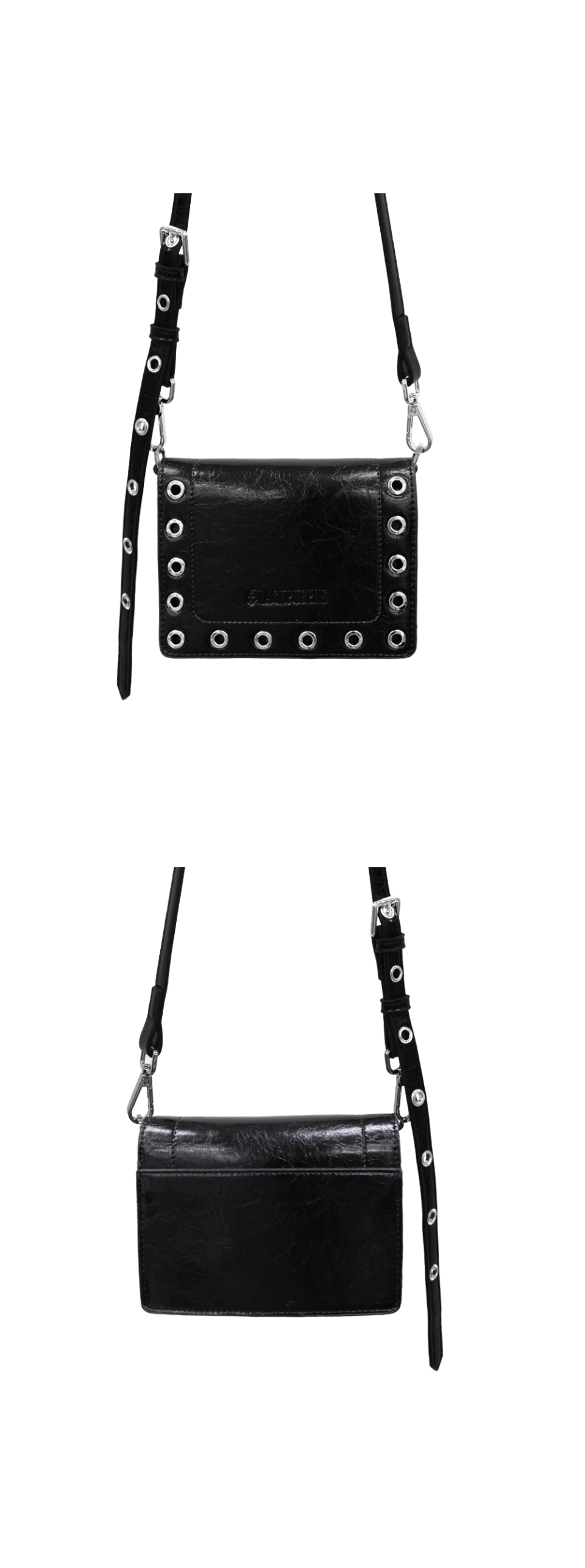 MUSINSA | BLACK PURPLE Takara Mini Crossbag _IVORY