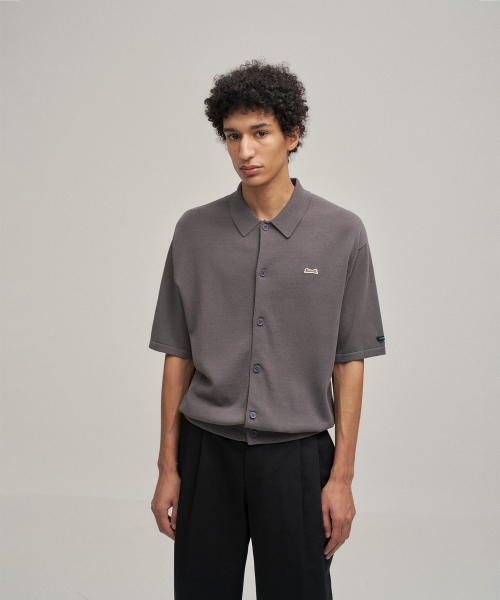 Soutien воротник Вязка cardigan (Темный Gray)