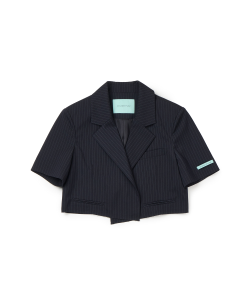 Летний кроп-жакет с коротким рукавом Navy