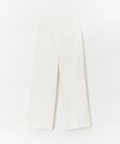 Широкие хлопковые брюки Double Rib_White