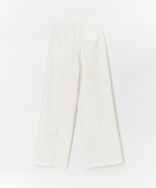 Широкие хлопковые брюки Double Rib_White