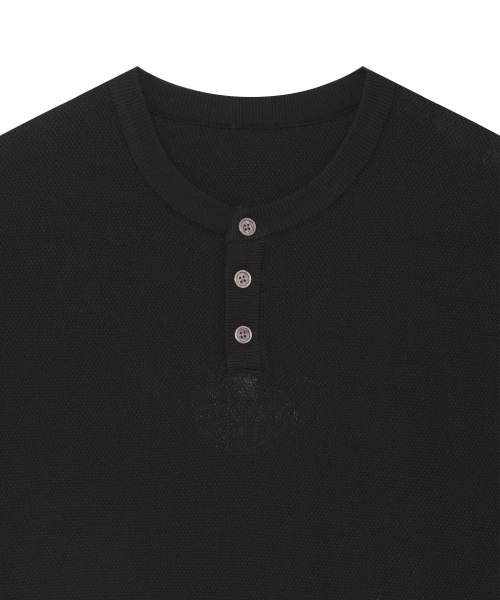 Классический трикотажный хенли 86-IRO352 Black