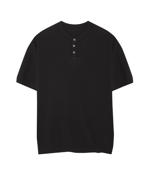 Классический трикотажный хенли 86-IRO352 Black