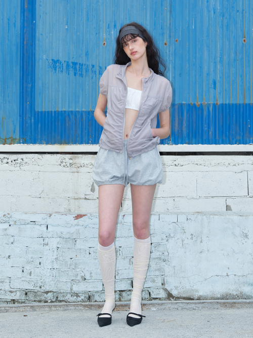 Curved Shirring Wind Свитер Greyish Purple