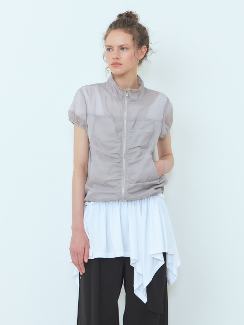 Curved Shirring Wind Свитер Greyish Purple