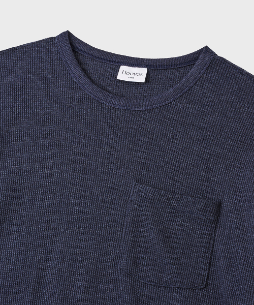 Футболка с круглым карманом вафля [Navy]
