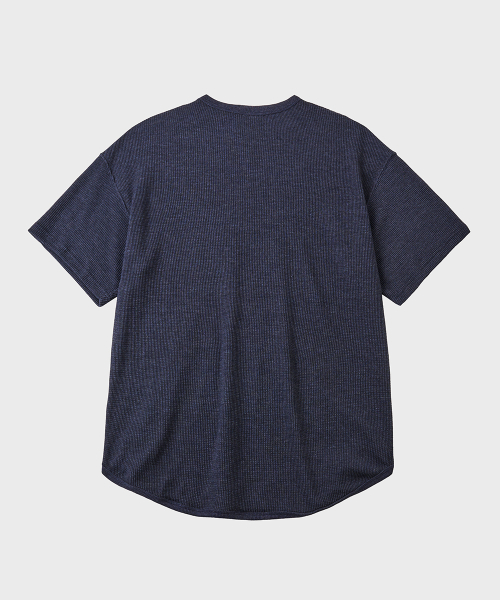 Футболка с круглым карманом вафля [Navy]