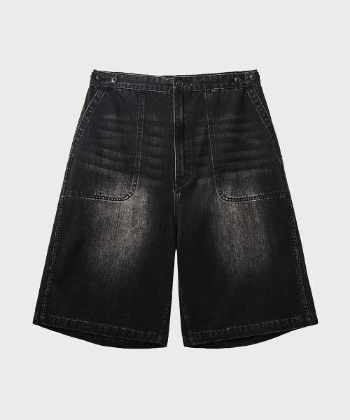 Джинсовые шорты-бермуды карго (Black)