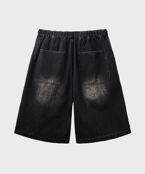 Джинсовые шорты-бермуды карго (Black)