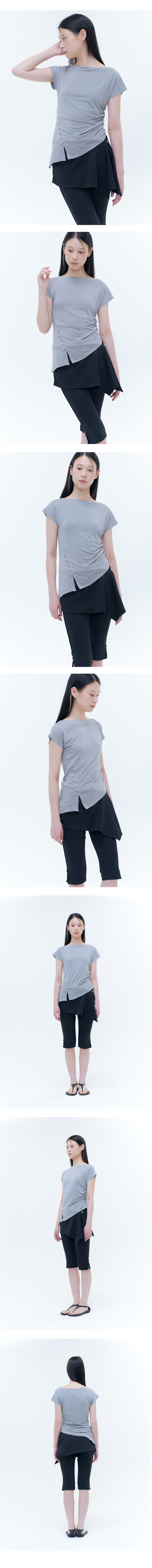 【Miseki SEOUL】25ss Side shirring slit top MUSINSA | MISEKI SEOUL Side shirring slit top GREY