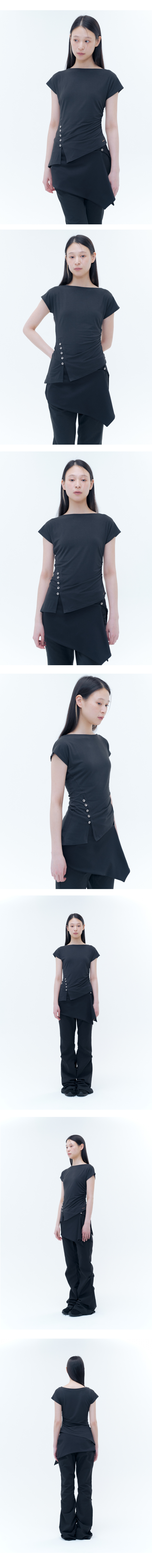 【Miseki SEOUL】25ss Side shirring slit top MUSINSA | MISEKI SEOUL Side shirring slit top BLACK