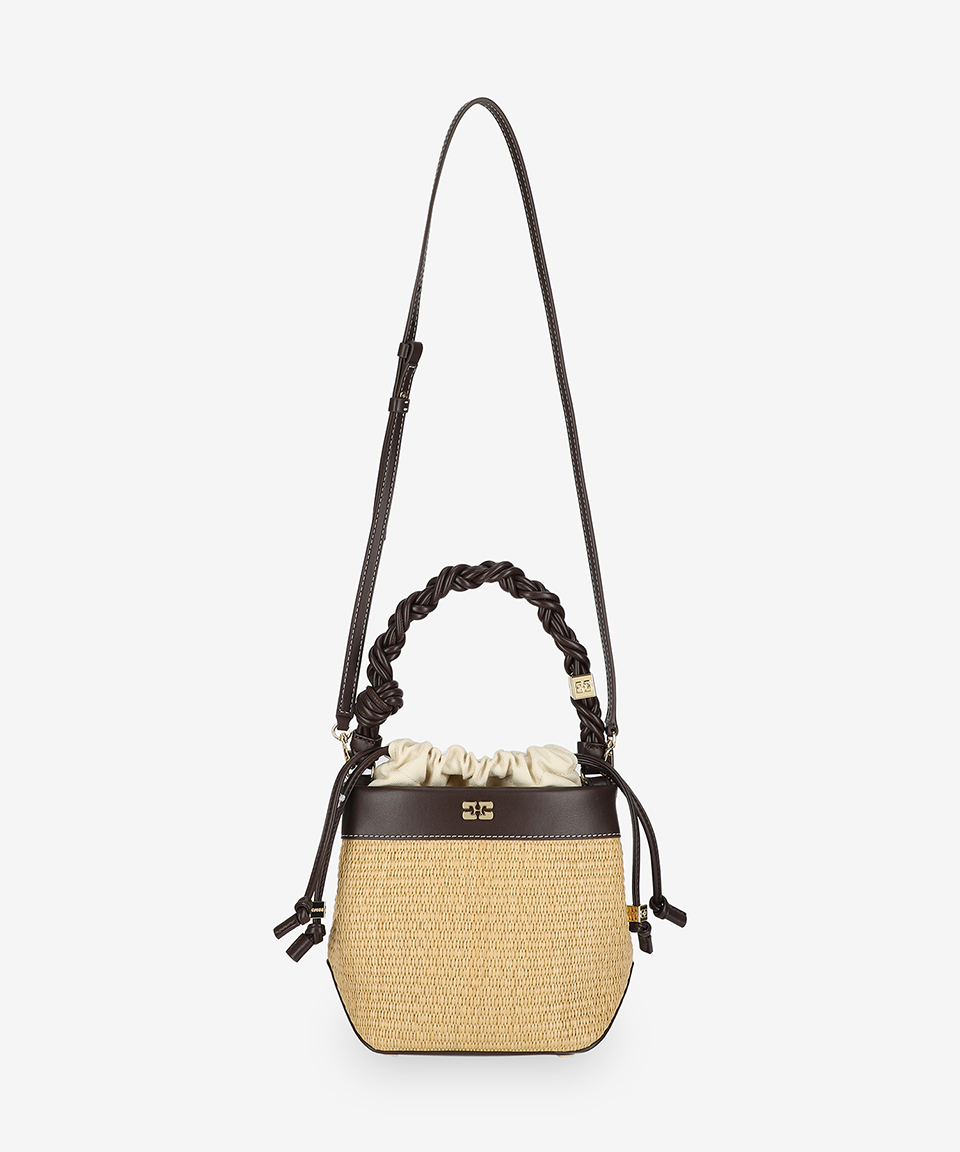 ★Ganni★ Gani Bura Raffia Bucket Bag Tobacco Brown A6611901 MUSINSA公式 | GANNI Gani Bura Raffia Bucket Bag - Tobacco