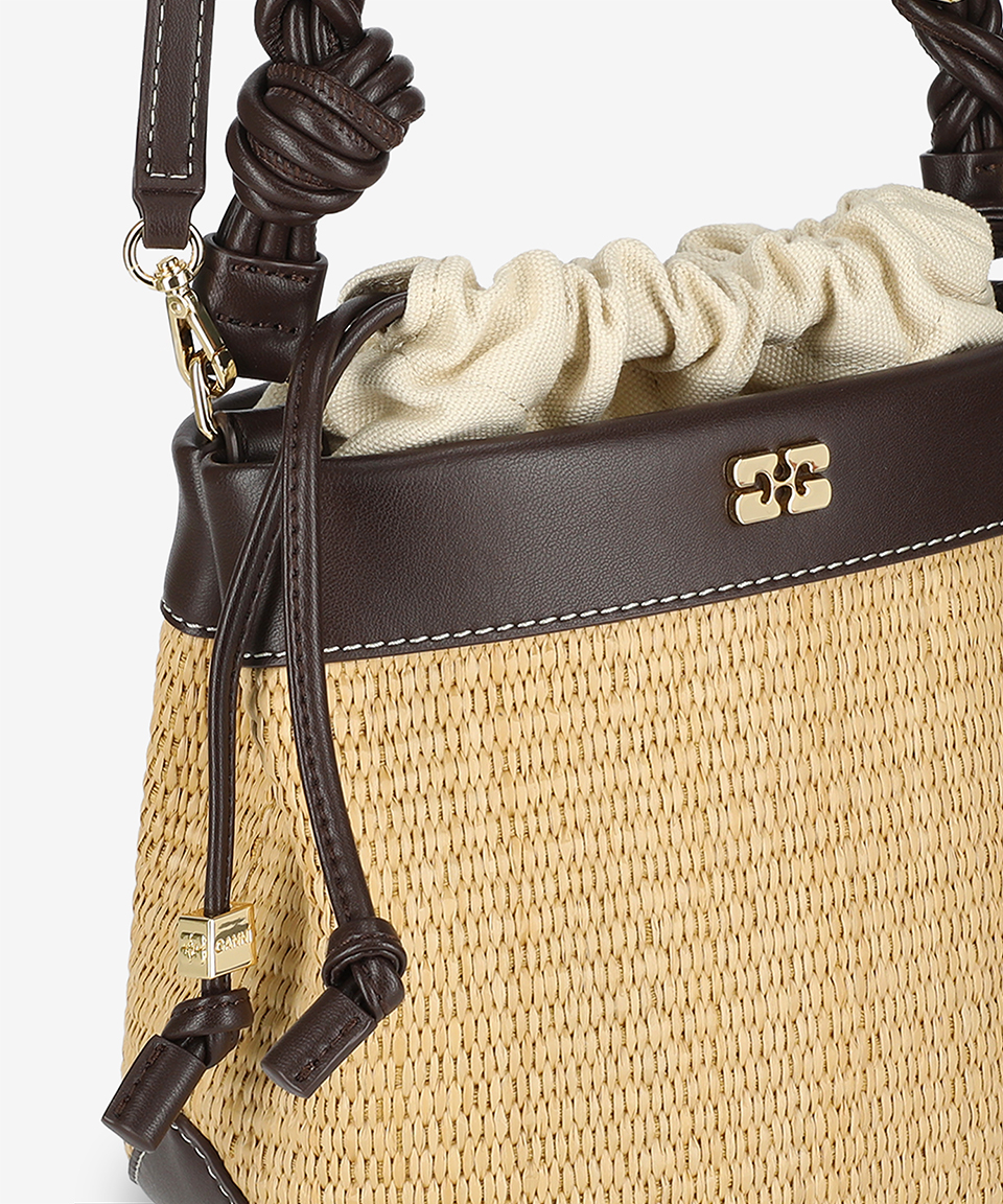 ★Ganni★ Gani Bura Raffia Bucket Bag Tobacco Brown A6611901 MUSINSA公式 | GANNI Gani Bura Raffia Bucket Bag - Tobacco