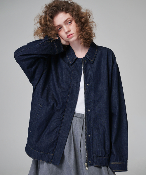 Джинсовая куртка-полупальто 9403 (Dark Indigo)