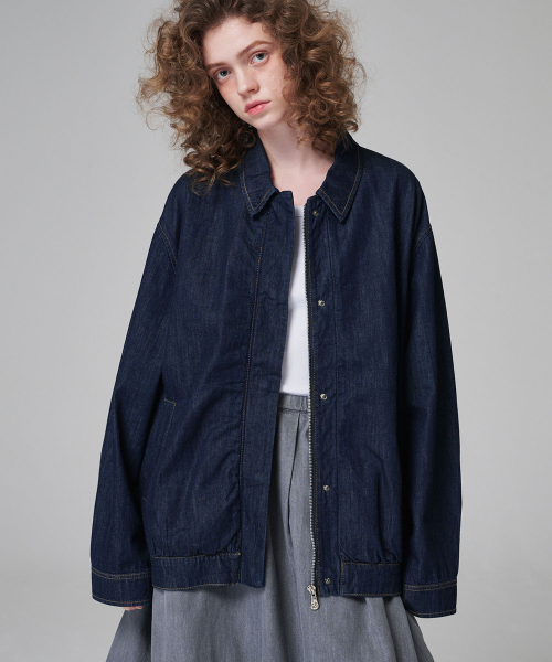 Джинсовая куртка-полупальто 9403 (Dark Indigo)