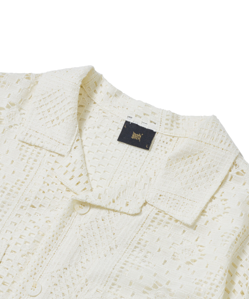 CROCHET Открытый воротник SHIRTS - Слоновая кость